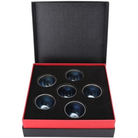 6Pcs/Set Tea Cups Ceramic Cups Kung Fu Teaware Drinkware Accessory for Home DecorationBlue Type (1/5)