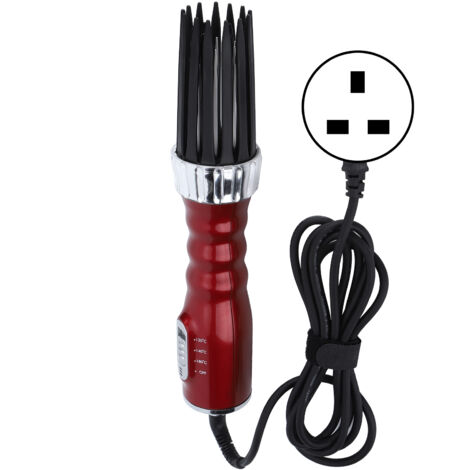 550W Wet Dry Dual Use Hot Hair Dryer Comb Curling Modeling Tools with 3 Level Adjustment RedUK Plug 220V