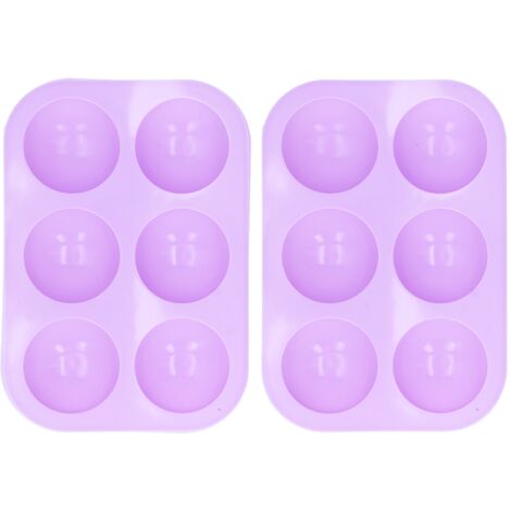 2Pcs 6 Grids Hemispherical Cake Mold 19.5x13.3cm Chocolate Silicone Mold Kitchen Accessories (1/5)