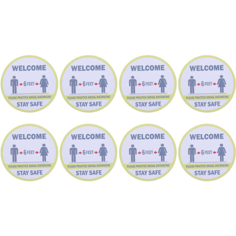 2 Sets Keep Distance Wall Sticker Shopping Mall Public Area Window Floor Wall Warning Sticker (1/5)