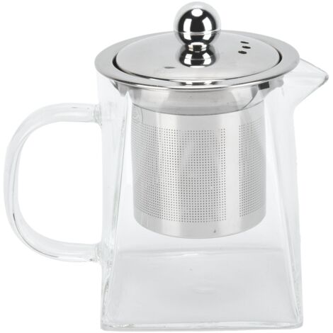 Transparent Glass Teapot with Removable 304 Stainless Steel Filter Tea Kettle for Home Office350ml (1/5)