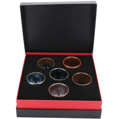 6Pcs/Set Tea Cups Ceramic Cups Kung Fu Teaware Drinkware Accessory for Home Decoration6 Colors Type (1/5)