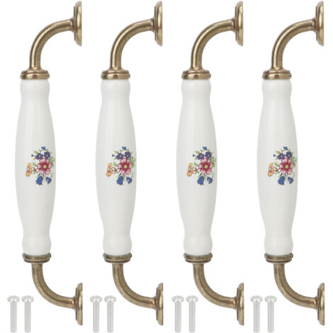 4 Sets Ceramic Handle European Style 160mm Hole Distance Cabinet Door Drawer Handle Hardware (1/5)