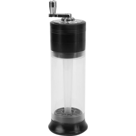 Manual Spice Grinder 50mm 4 Layers Cone Filler See Through Container Push Button Hand Spice Grinder for Home Travel Black (1/5)