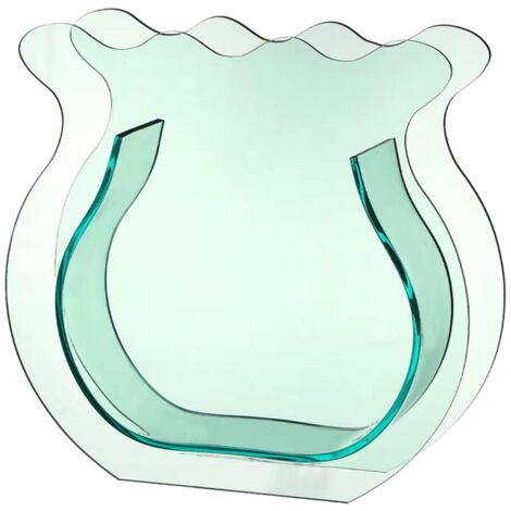 Fish Tank Vase Transparent Thickened Acrylic Smoothing Simple Modern Small Fish Tank for Family Office Dormitory Transparent Green (1/5)