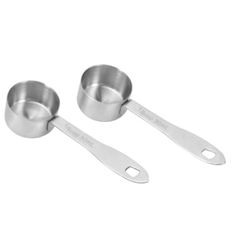 2PCS 30ml Stainless Steel Coffee Scoop Long Handled Coffee Milk Powder Measuring Spoons (1/5)
