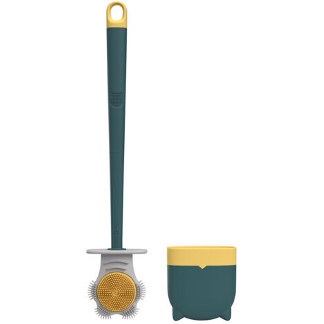 Toilet Brush Dual Color Double Sided Plastic with Detachable Handle Cat Claw Shaped Toilet Cleaning Tool for Home Green (1/5)