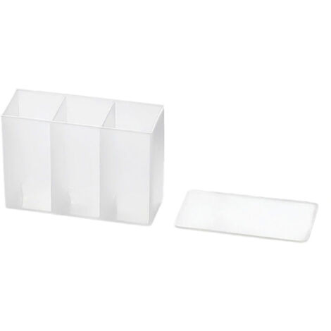 Wall Mounted Lipstick Organizer 3 Grid Translucent Hanging Makeup Brush Holder for Eyebrow Pencil (1/5)