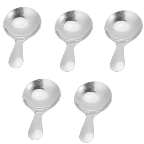 5Pcs 304 Stainless Steel Ice Cream Scoop Tea Dessert Spoon Cream Kitchen UtensilsSilver (1/5)
