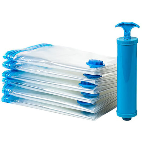 8Pcs Vacuum Compression Storage Bags PE PET Vacuum Seal Storage Bags with Hand Pump 35x50cm (1/5)