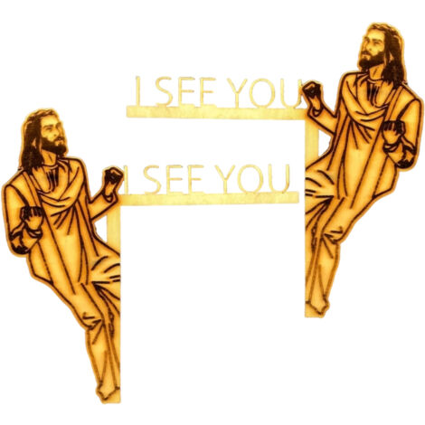 2Pcs Jesus I See You Door Corner Sign Decoration Wooden Door Left and Right Angle Sign Door Corner Decor (1/5)