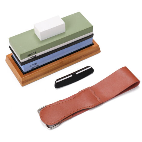 2 Side Grit 400 1000 3000 8000 Knife Sharpening Stone Set Household Knife Sharpener Kit (1/5)