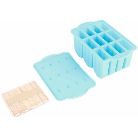 12‑Grid Ice Mould with Lid Food Grade Silicone Foldable Ice Cream Mold for Home Office (1/5)