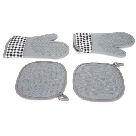 Silicone Cotton Gloves Heat Insulation Pad Set Oven Baking Gloves Mitts for Kitchen Use (1/5)