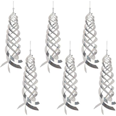 6Pcs Bird Repellent Spiral Reflectors Bird Deterrent Reflective Wind Spiral for Garden Fences