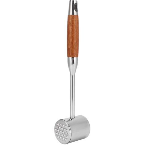 304 Stainless Steel Meat Mallets Hammer Dual Sided Meat Tenderizer Tool with Wood Handle (1/5)
