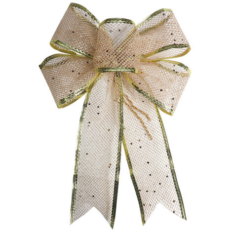 1pcs Christmas Decorative Bows Imitation Hemp Hand Crafted Ribbon Christmas Bow Knot Ornament for Christmas Party Home (1/5)