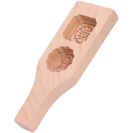 Mooncake Mold 2 Holes Chinese Style Wooden HandMade Pastry Baking Mold for Home Use(2 Holes ) (1/5)