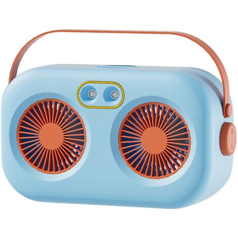 Portable Misting Fan USB Mister Fan Spray Water Mist Fan Double Spray Desktop Humidification Fan for Home Office Travel Blue (1/5)