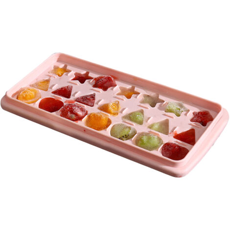 Homemade Ice Cube Molds Creative Shapes Ice Tray Plastic Ice Making Box for Home Light Pink (1/5)