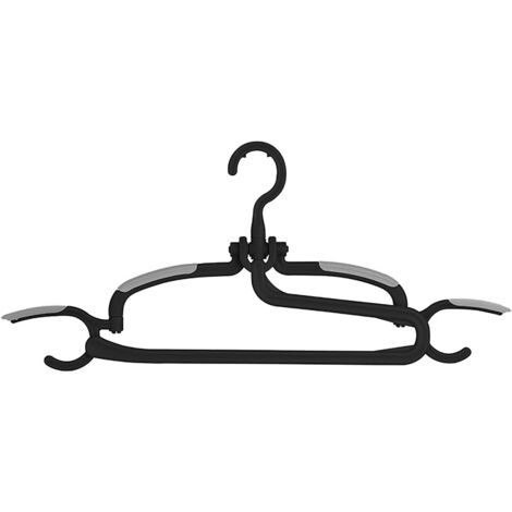 Multifunctional Hanger Anti Slip Seamless Multifunctional Rotatable Plastic Clothes Hanger for Trousers Black Grey (1/5)