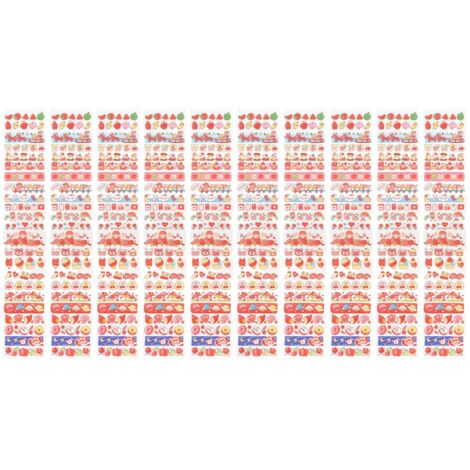 10Sheet Long Strip PET Tape Sharing Sticker Cute Cartoon Small Decoration Stickers for CalendarType 5 (1/5)