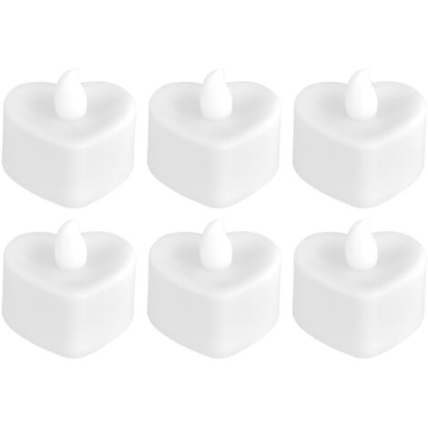 6PCS Candle Light HeartShaped LED Candle Lamp for Holiday Wedding Table Decoration Party Props (1/5)