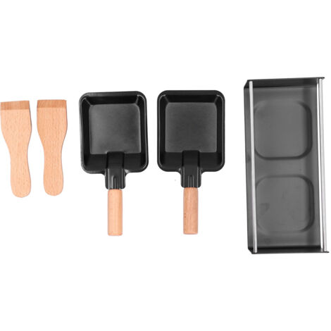 Barbecue Plate Portable NonStick Mini Cheese Grill Pan with Wooden Handle for Kitchen Use (1/5)