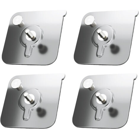 4Pcs Self Adhesive Hook Wall Mount Towel Hanger Holder Cloth Hook for Bathroom Bedroom (1/5)