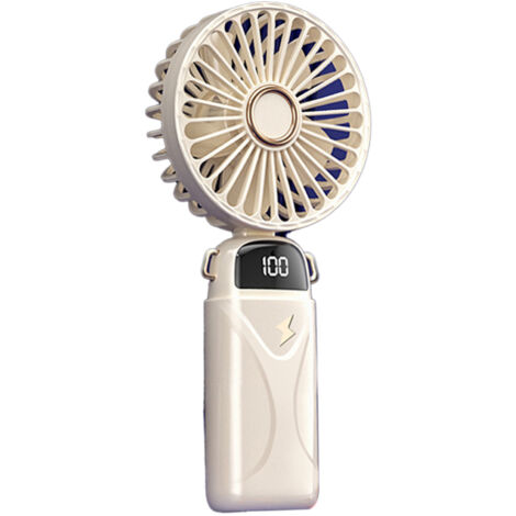 USB Rechargeable Handheld Fan 5 Adjustable Wind Speeds Mini Portable Fan Digital Display Fan 800mAh (1/5)