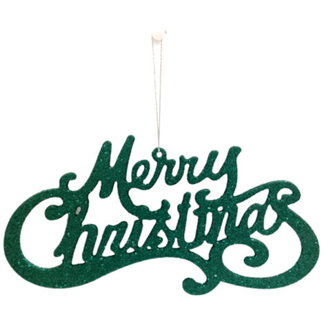 2PCS Merry Christmas Letter Hanging Ornaments Christmas Tree Decoration Glitter Card for Xmas Home Party Favors (1/5)