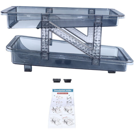 Auto Rolling Soda Can Dispenser Blue Organizer Dispenser 2 Tier Adjustable Width Drink Container Holder for Fridge (1/5)