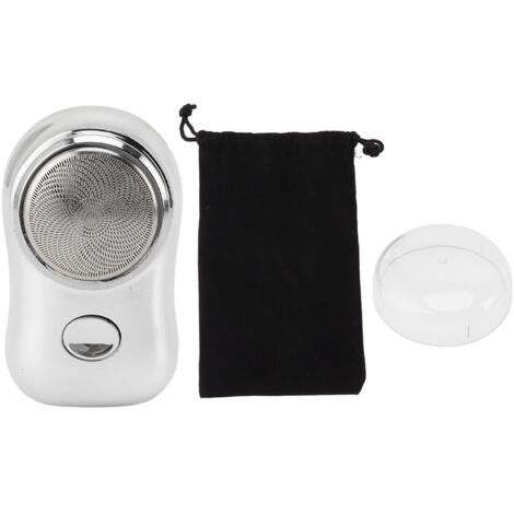 Mini Beard Trimmer Pocket Size Type C Rechargeable Low Noise Electric Beard Cutter with 400mAh Battery for Car Travel Polished Silver