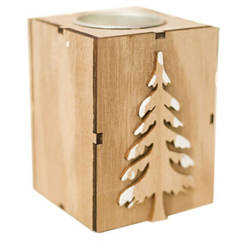 Home Wooden Tealight Candle Holder for Christmas Wedding Home Party Decoration (1/5)