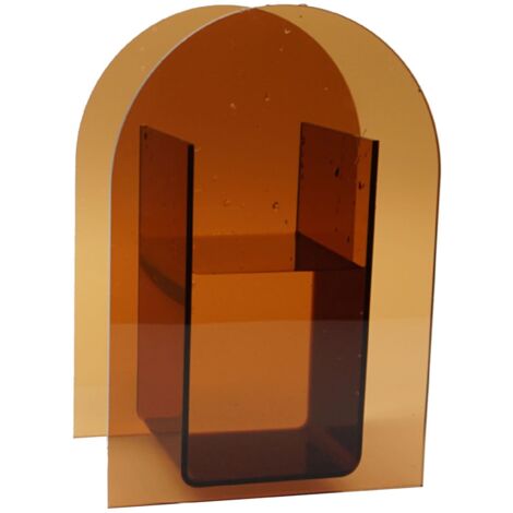 Brown Acrylic Vase Transparent Decorative Flower Vase Nordic Glass Vase Ornament for Office Living Room Book Shelf Brown Arch (1/5)