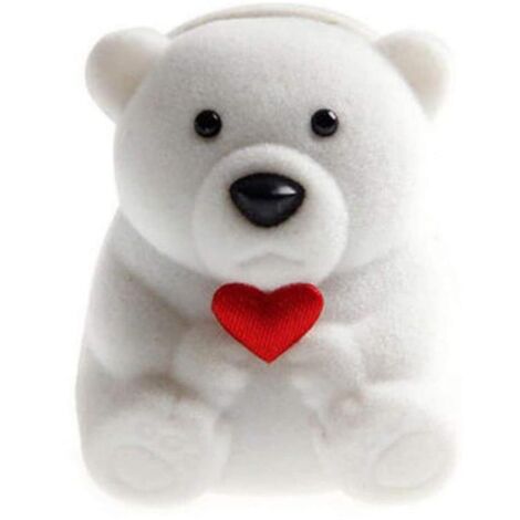 Jewelry Box Flocking Bear Shape Jewelry Storage Ring Box Gift Holder Storage Case Gift Box for Proposal Engagement Wedding (1/5)