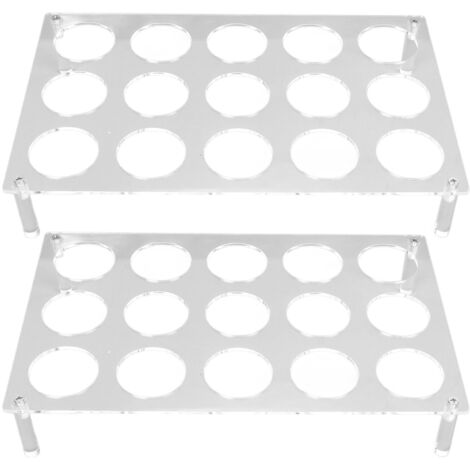 2 Set 15 Slots Flat Countertop Coffee Pod Holder Flat Acrylic Coffee Pod Holder Coffee Capsule Storage Tray YX037 (1/5)