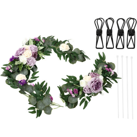 2 Set Wedding Floral Decorations Rose Shape Lifelike Vivid Color Odorless Welcome Flower Decorations 18063 SZ (1/5)