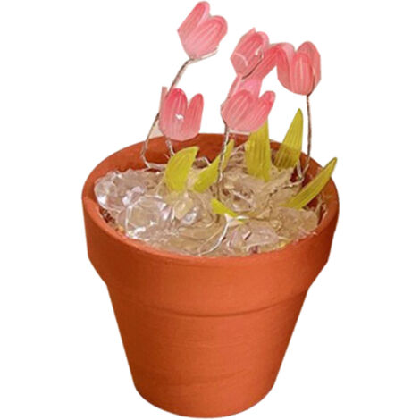 DIY Kit Night Light Ceramic Acrylic Eye Friendly Tulip Potted Decoration Desktop Decor for Friends Girlfriends (1/5)