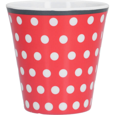 260ml Imitation Porcelain Water Cup Coffee Milk Cup Drinking Mug for Restaurant School UseRed Dot (1/5)