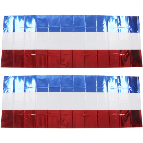 2Pcs Independence Day Tablecloth Red White Blue Patterned PET Table Cloth Waterproof for 4th of July Party Decor (1/5)