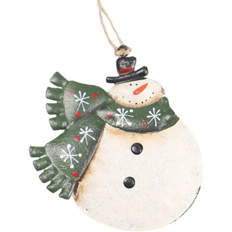 Christmas Hanging Ornaments Wrought Iron Snowman Stocking Christmas Tree Decorations Hanging Pendant Window Ornaments (1/5)