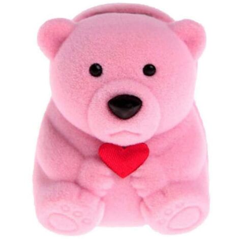 Jewelry Box Flocking Bear Shape Jewelry Storage Ring Box Gift Holder Storage Case Gift Box for Proposal Engagement Wedding (1/5)