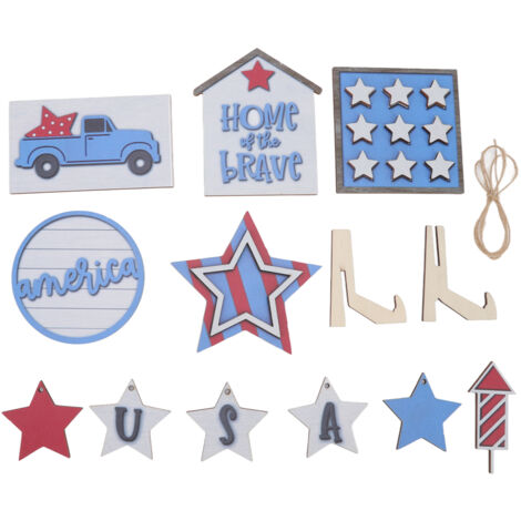 Independence Day Wooden Decoration Beautifully Designed Vibrant Colour Sturdy Patriotic Tray Wooden Ornament Type 7 (1/5)