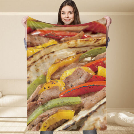 Air Conditioner Blanket Soft Cozy Breathable Funny Photorealistic Printing Polyester Blanket for Airplane 59.1 X 78.7in