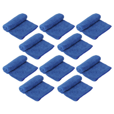 10Pcs Blue Clean Towel Square Soft Microfiber Towel Home Kitchen Cleaning Supplies (1/5)