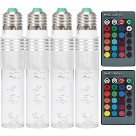 3W RGB LED Light Bulb Lamp with Remote Control for Bedroom Bar Holiday Party AC85‑265VSilver (1/5)