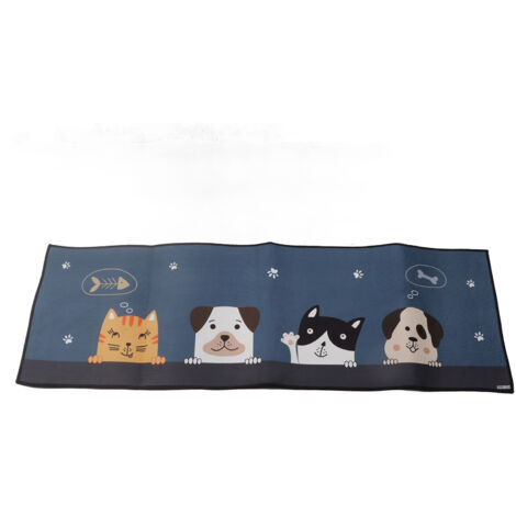 Floor Mat Prevent Slip Wearable Comfortable Cute Pattern Kitchen Pad for Living Room Bathroom Doorway Want to Eat Bones 40x120cm / 15.8x47.2in (1/5)