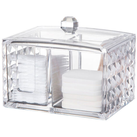 Cotton Pads Holder Makeup Organizer Clear Acrylic Pattern Cleaning Pad Holder and Swab Storage Canisters (1/5)