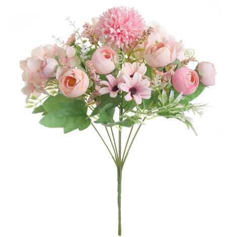Artificial Flower Exquisite Lifelike Silk Cloth Faux Flower for Photography Wedding Home Shop Decoration Pink